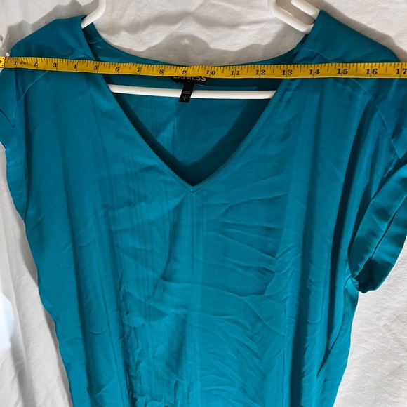 Express Women's Turquoise V-Neck Blouse - Picture 5 of 6